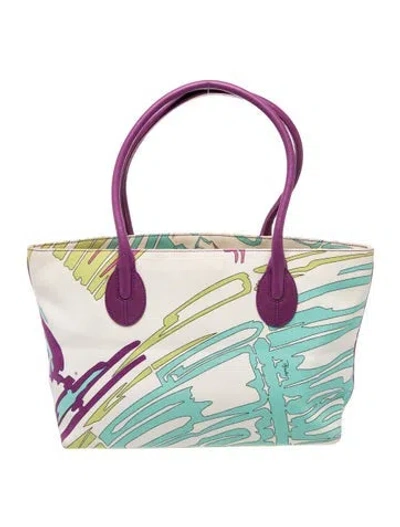 Pre-owned Pucci Canvas Tote In White