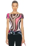 Pucci Cap Sleeve Top In Multi