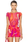 Pucci Cap Sleeve Top In Blue