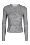 Pucci Patch-pocket Button Cardigan In Silver