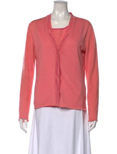 Pre-owned Pucci Cardigan Set Cashmere Sweater In Pink