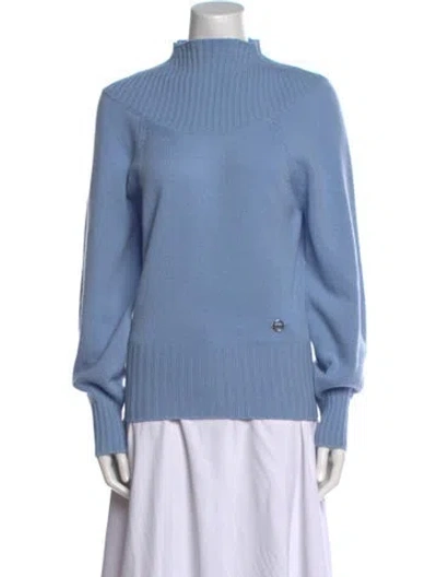 Pre-owned Pucci Cashmere Mock Neck Sweater In Blue