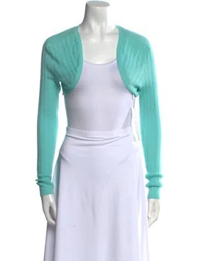 Pre-owned Pucci Cashmere Open Front Sweater In Green
