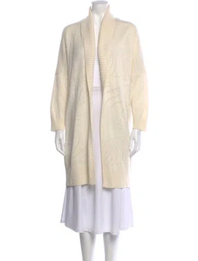 Pre-owned Pucci Cashmere Open Front Sweater In Neutral