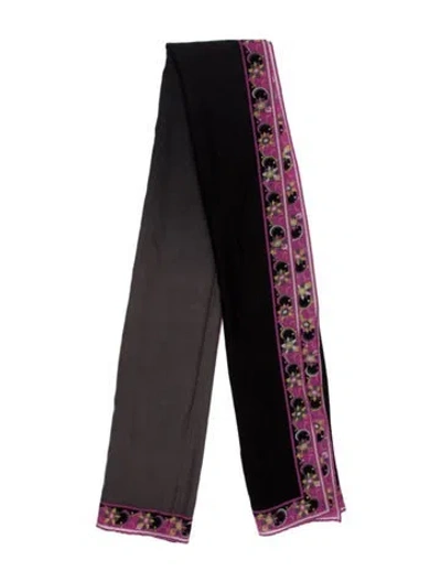 Pre-owned Pucci Cashmere Printed Scarf In Black