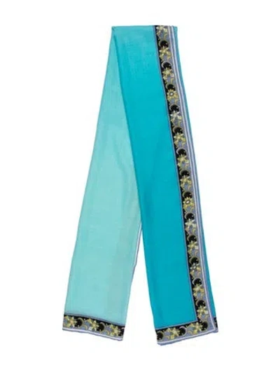 Pre-owned Pucci Cashmere Printed Scarf In Blue