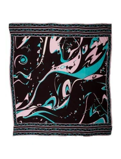 Pre-owned Pucci Cashmere Printed Scarf In Brown
