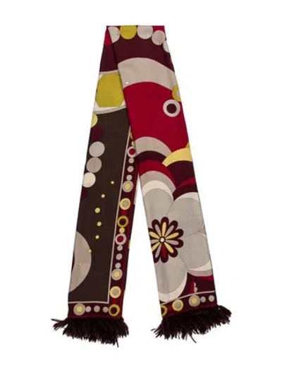 Pre-owned Pucci Cashmere Printed Scarf In Multi
