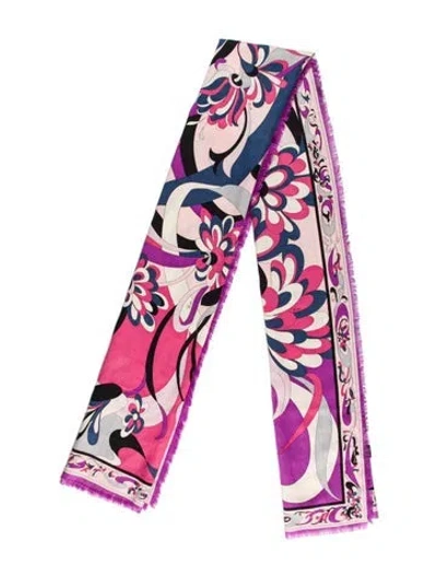 Pre-owned Pucci Cashmere Printed Scarf In Multi