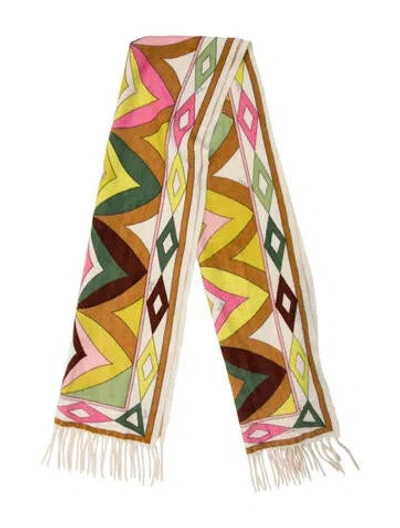 Pre-owned Pucci Cashmere Printed Scarf In Neutral
