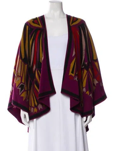 Pre-owned Pucci Cashmere Printed Shawl In Purple