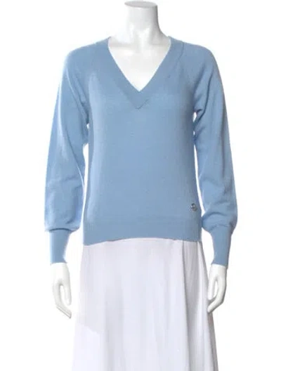 Pre-owned Pucci Cashmere V-neck Sweater In Blue