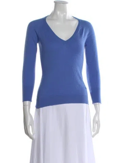 Pre-owned Pucci Cashmere V-neck Sweater In Blue
