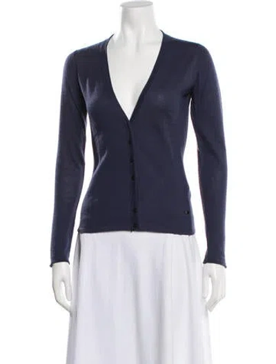 Pre-owned Pucci Cashmere V-neck Sweater In Blue