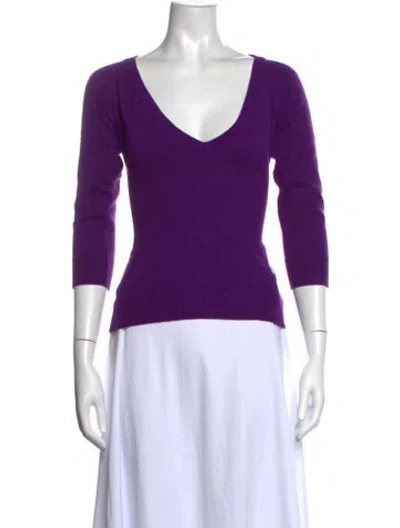 Pre-owned Pucci Cashmere V-neck Sweater In Purple