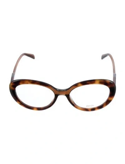 Pre-owned Pucci Cat-eye Eyeglasses In Brown