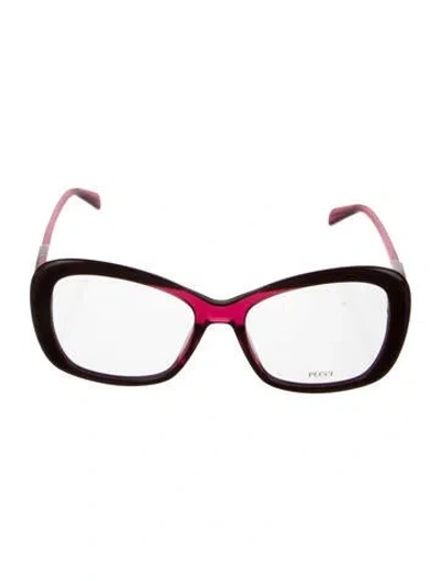 Pre-owned Pucci Cat-eye Eyeglasses In Clear/pink