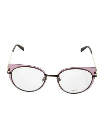 Pre-owned Pucci Cat-eye Eyeglasses In Gold