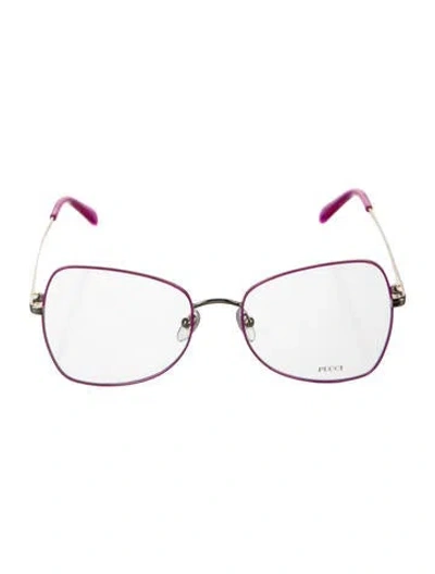Pre-owned Pucci Cat-eye Eyeglasses In Gold/pink