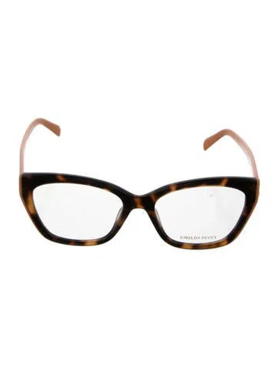 Pre-owned Pucci Cat-eye Eyeglasses In Orange