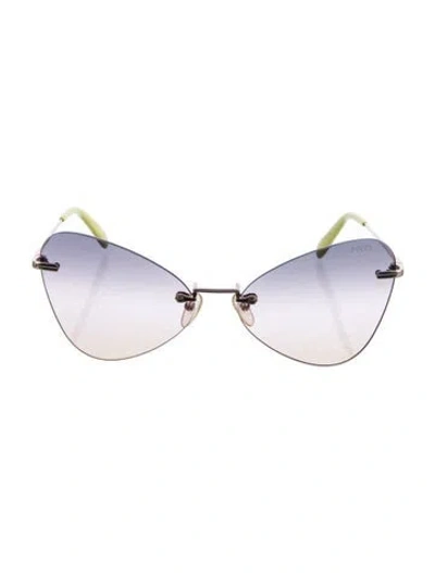 Pre-owned Pucci Cat-eye Gradient Sunglasses In Gold