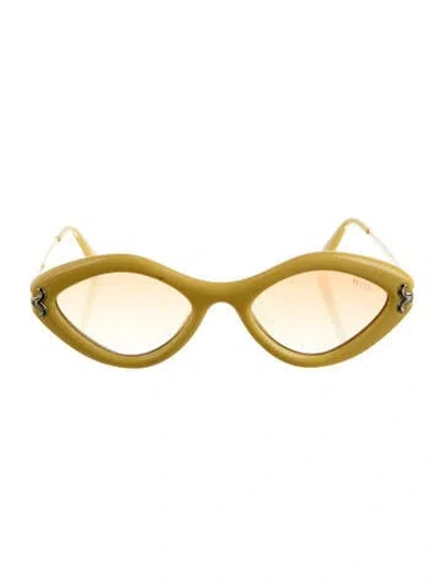 Pre-owned Pucci Cat-eye Mirrored Sunglasses In Yellow