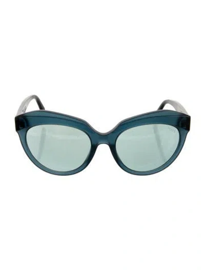 Pre-owned Pucci Cat-eye Tinted Sunglasses In Blue