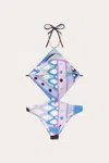 Pucci Celeste/blanco One Piece Swimsuit Vivara Print In Blue