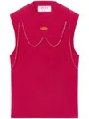 Pucci Chain-embellished Rib-knit Top In 粉色