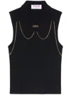 Pucci Chain-embellished Rib-knit Top In Black