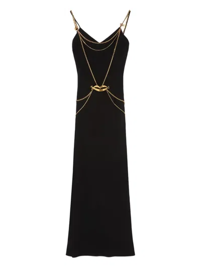 Pucci Chain-embellished Slip Maxi Dress In Black