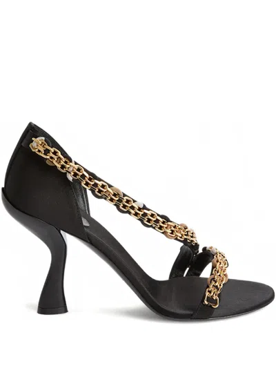 Pucci Chain Heeled Emilio Sandals In Black