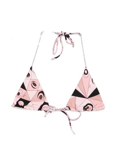 Pucci Chain-strap Triangle Bikini Top In Pink
