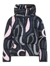 Pucci Hooded Padded Nylon Jacket With Elastic Cuffs In Black
