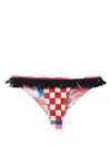 Pucci Check-print Bikini Bottoms In Multicolour