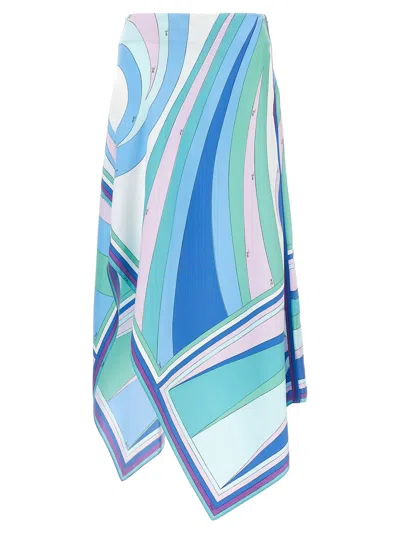 Pucci Cigni Skirt In Gnawed Blue
