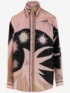 Pucci Stella Print Silk Oversized Shirt In Red