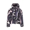 Pucci Hooded Padded Nylon Jacket With Elastic Cuffs In Blue