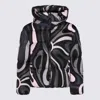 Pucci Hooded Padded Nylon Jacket With Elastic Cuffs In Black
