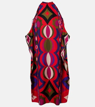 Pucci Collane Cutout Silk Kaftan In Animal Print