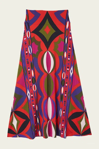 Pucci Collane-print Long Skirt In Multicolor