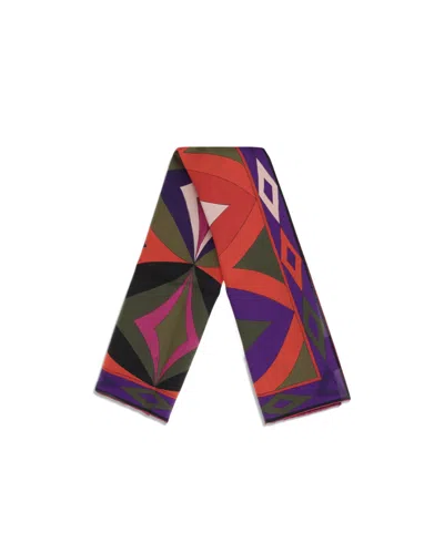 Pucci Collane Printtwill Scarf In Red