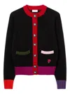 Pucci Color-block Pocket Cardigan In Black