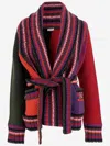 Pucci Striped Wool Wrap Cardigan In Red