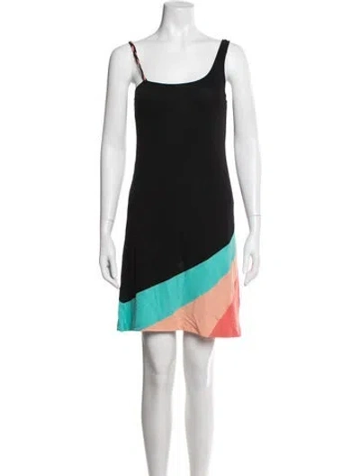 Pre-owned Pucci Colorblock Pattern Mini Dress In Black