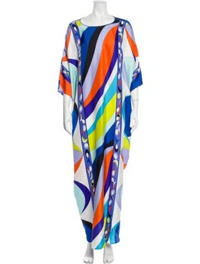 Pre-owned Pucci Colorblock Pattern Nightgown In Blue