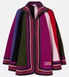 Pucci Colorblocked Wool Cape In Purple