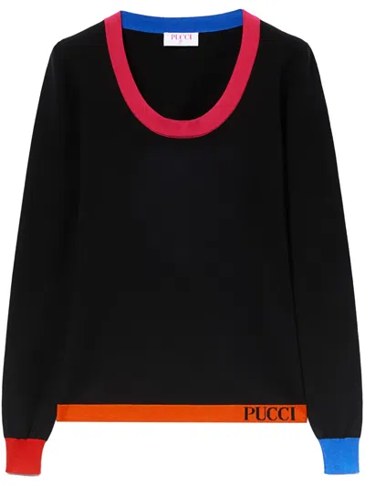 Pucci Colour-block Jumper In Black