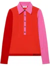 Pucci Colour-block Knitted Polo Shirt In Red