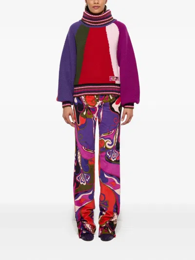 Pucci Colour-block Roll-neck Sweater In Multi